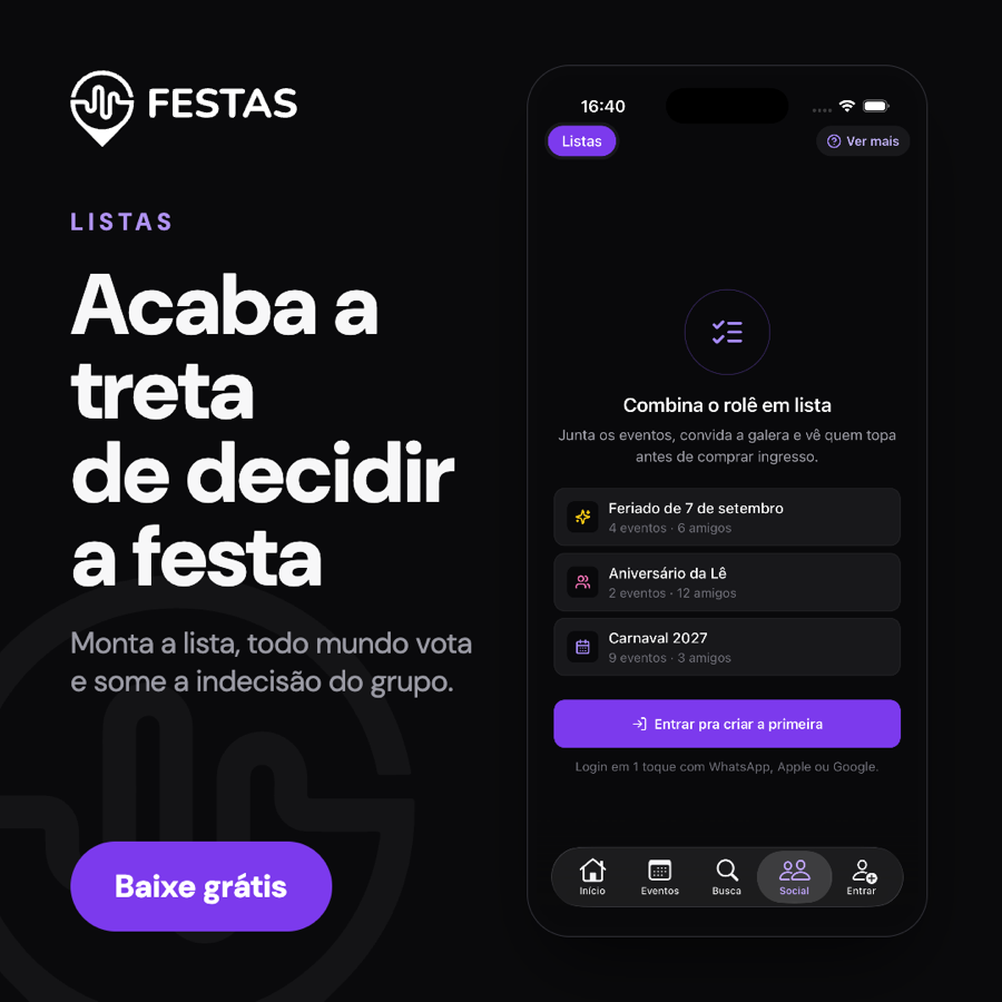 Static ad generated by the creative engine for the FESTAS app, Lists theme